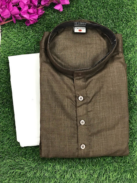 Brown Color Men's Kurta With Pajama Pants Near Me