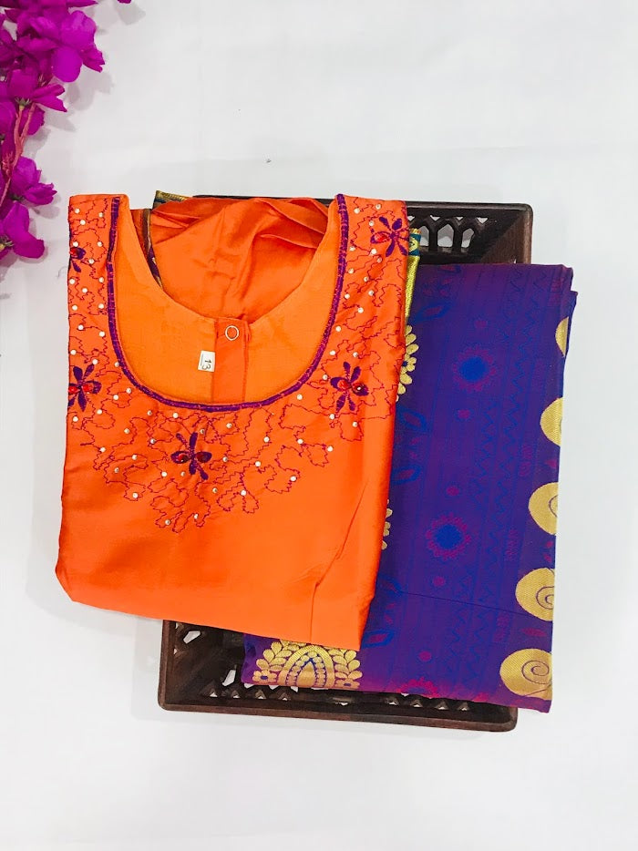 Elegant Orange Colored Langa Set Near Me