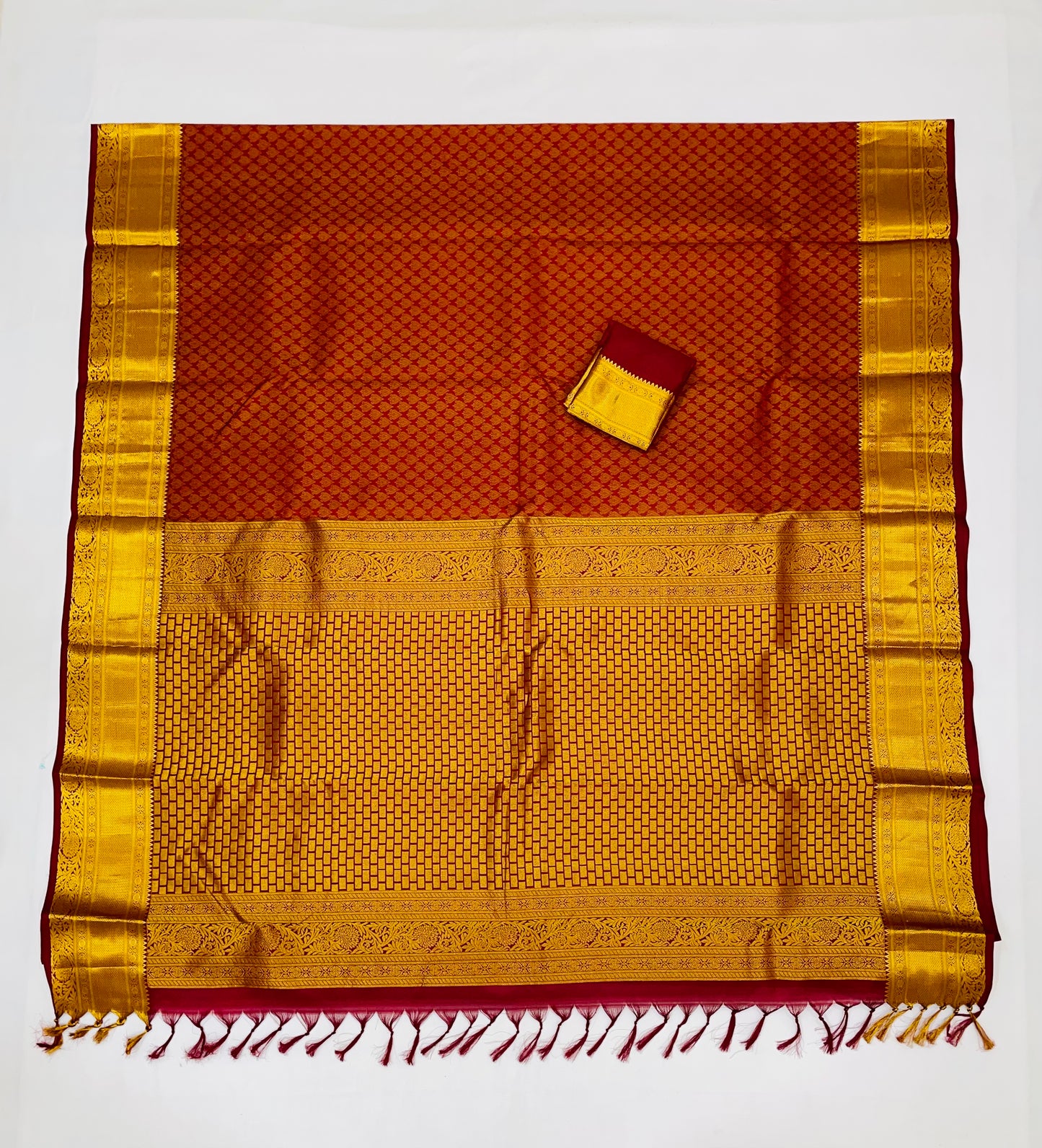 Attractive Maroon Color With Gold Zari Work For Women In Mesa