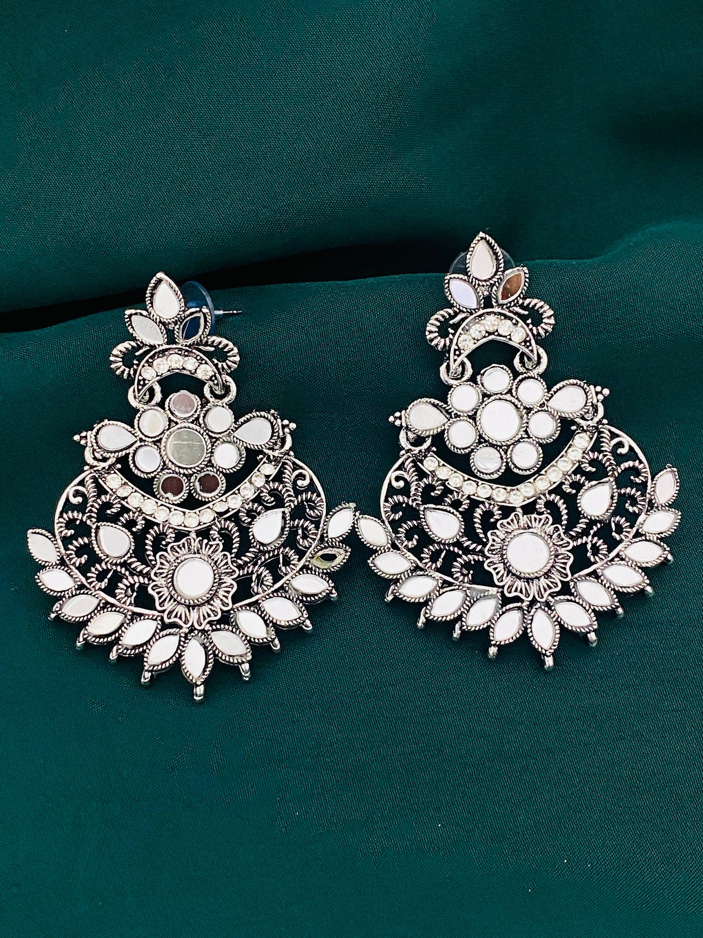 Oxidized Mirror Earrings