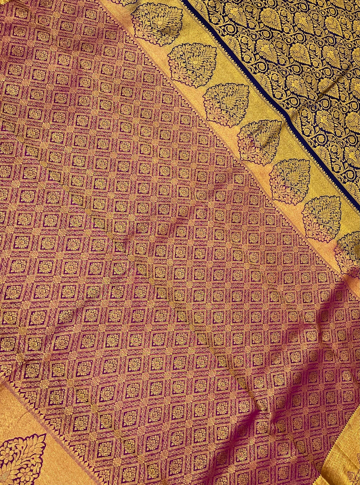 Dark Blue Colored Pure Kanchi Silk Saree In Peoria