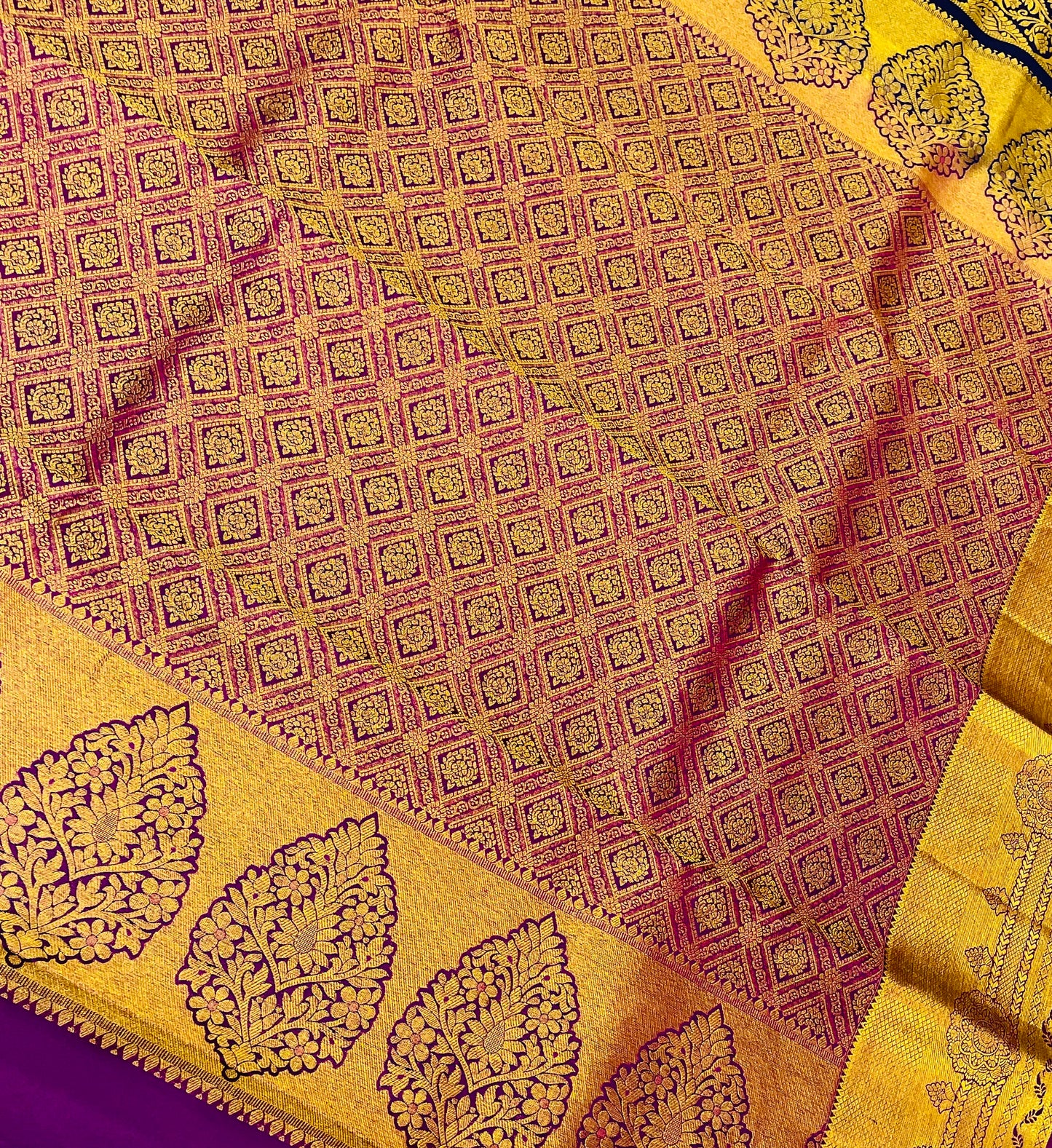 Dark Blue Colored Pure Kanchi Silk Saree In Priscott