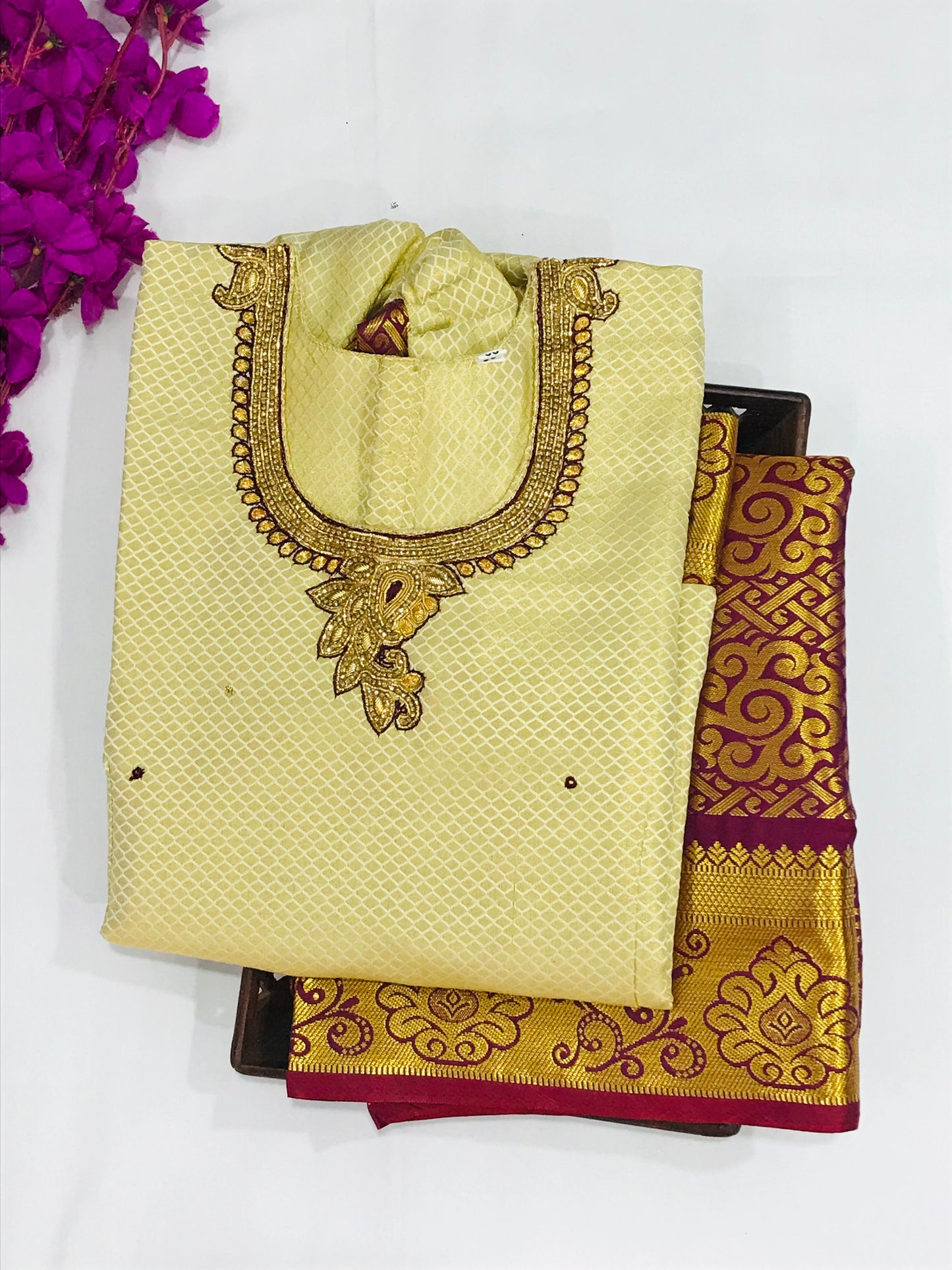 Fabulous Ivary Color Designer Silk Langa near me