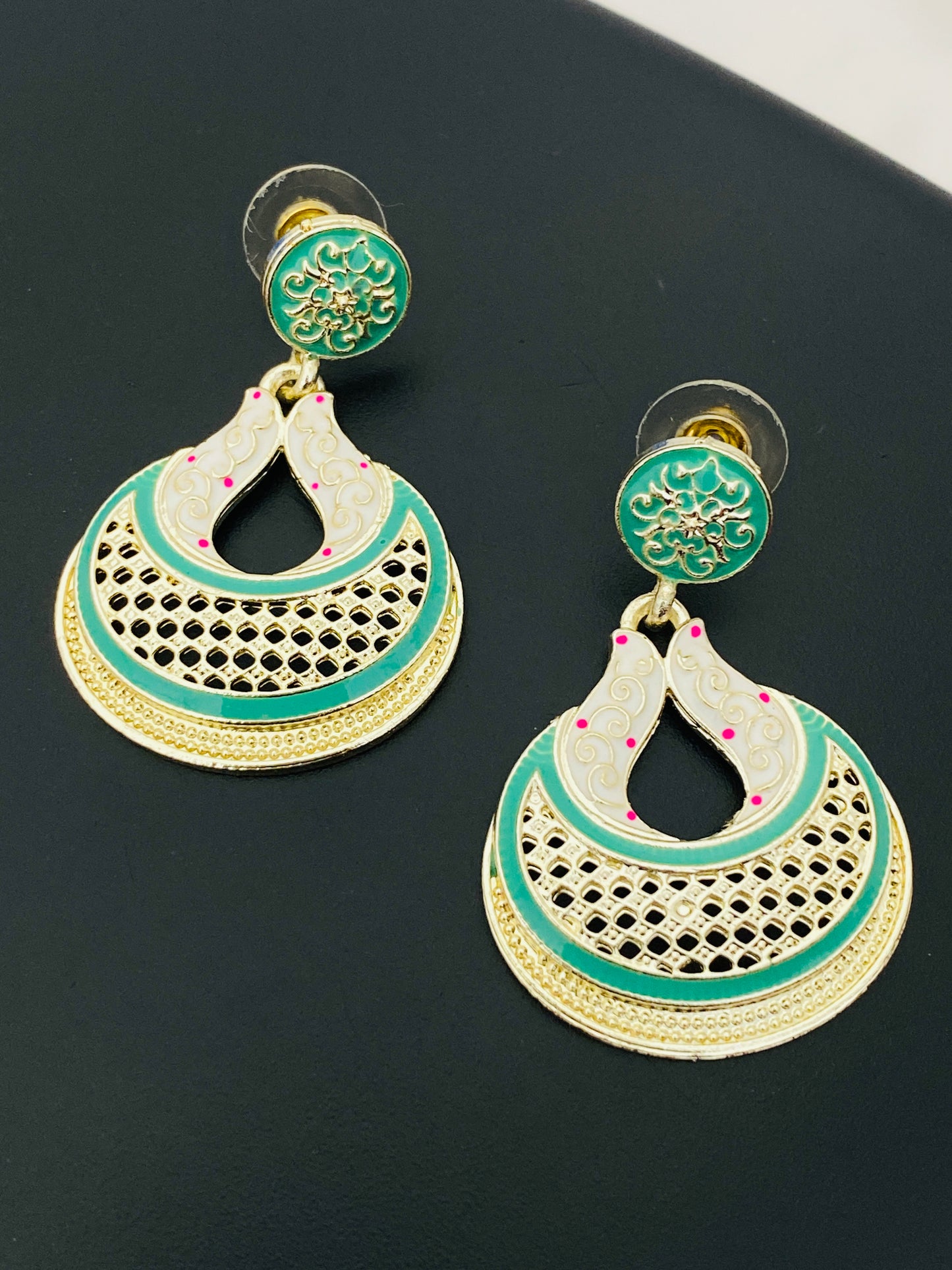 Beautiful Green Chaandbali Style Earrings