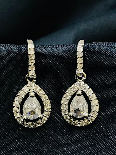 Beautiful White Colored American diamonds Earrings For Women