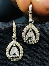 White Colored American diamonds Earrings For Women In Near Me