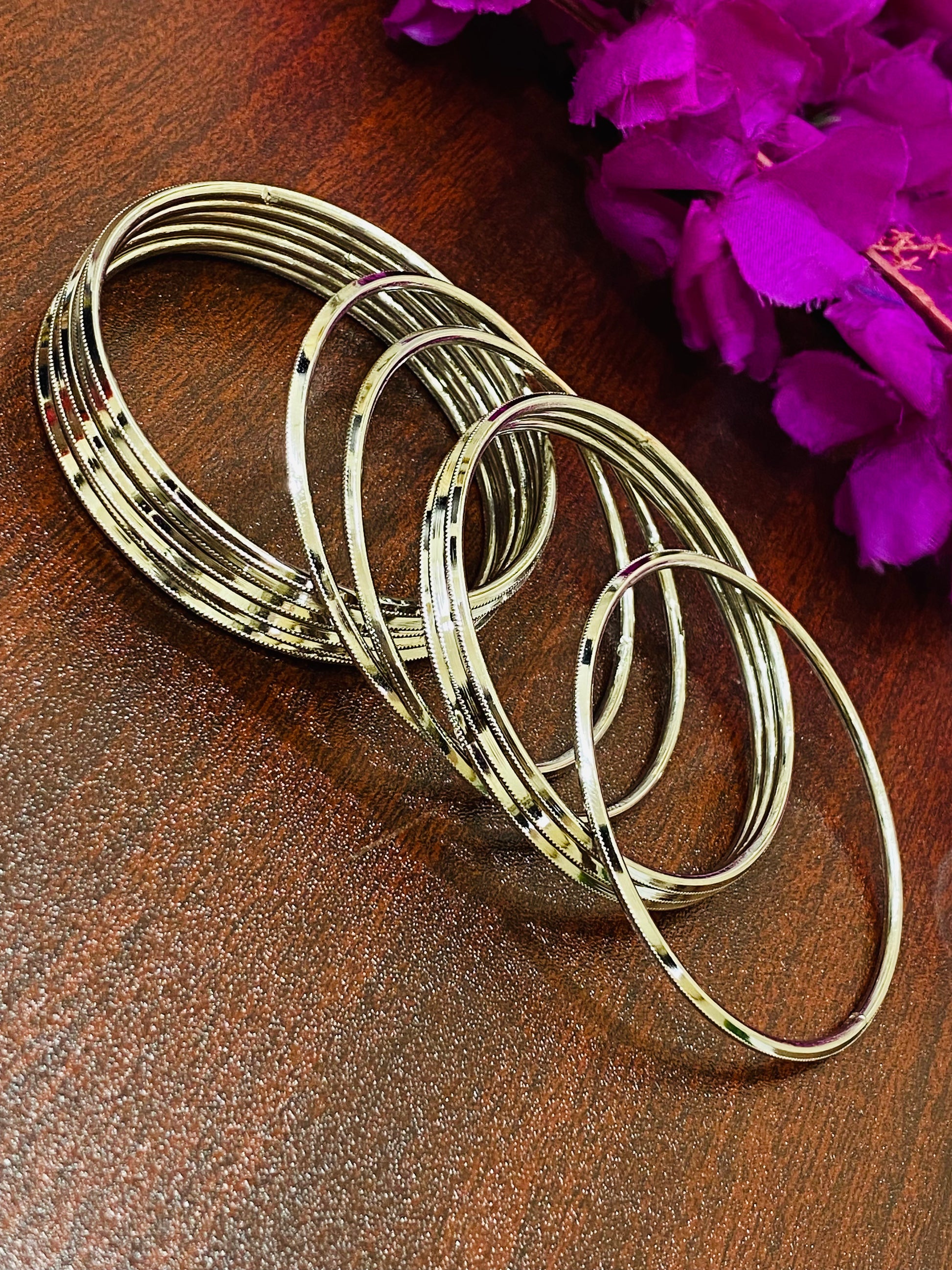 Beautiful Silver Colored Metal Bangles In Skull Valley