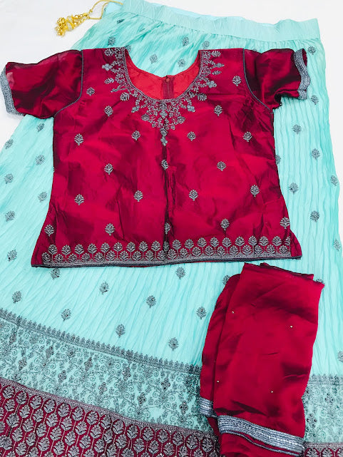 Alluring Maroon Color Satin Choli In Yuma