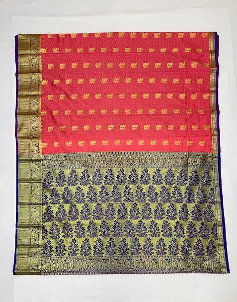 Kanchi Silk Saree With Peacock
Motifs In Surprise