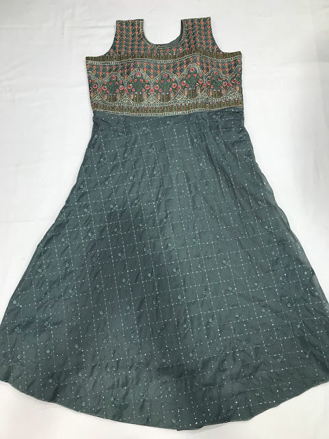 Attractive Gray Color Fancy Embroidery Work Kurti In Tempe
