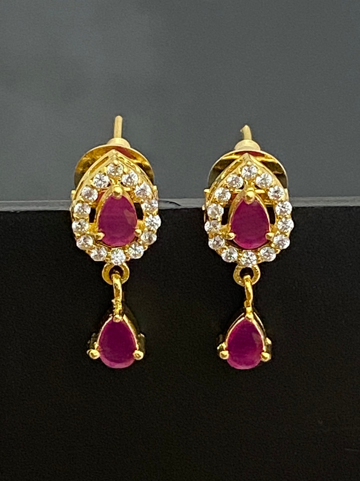 cz Ruby Stoned Earrings Near Me