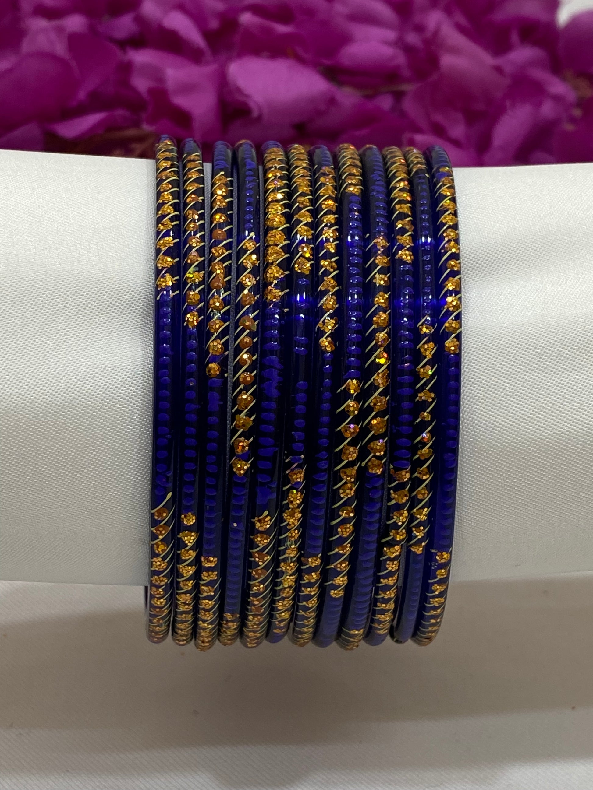 Blue Color Unique Design Glass Bangles Near Me
