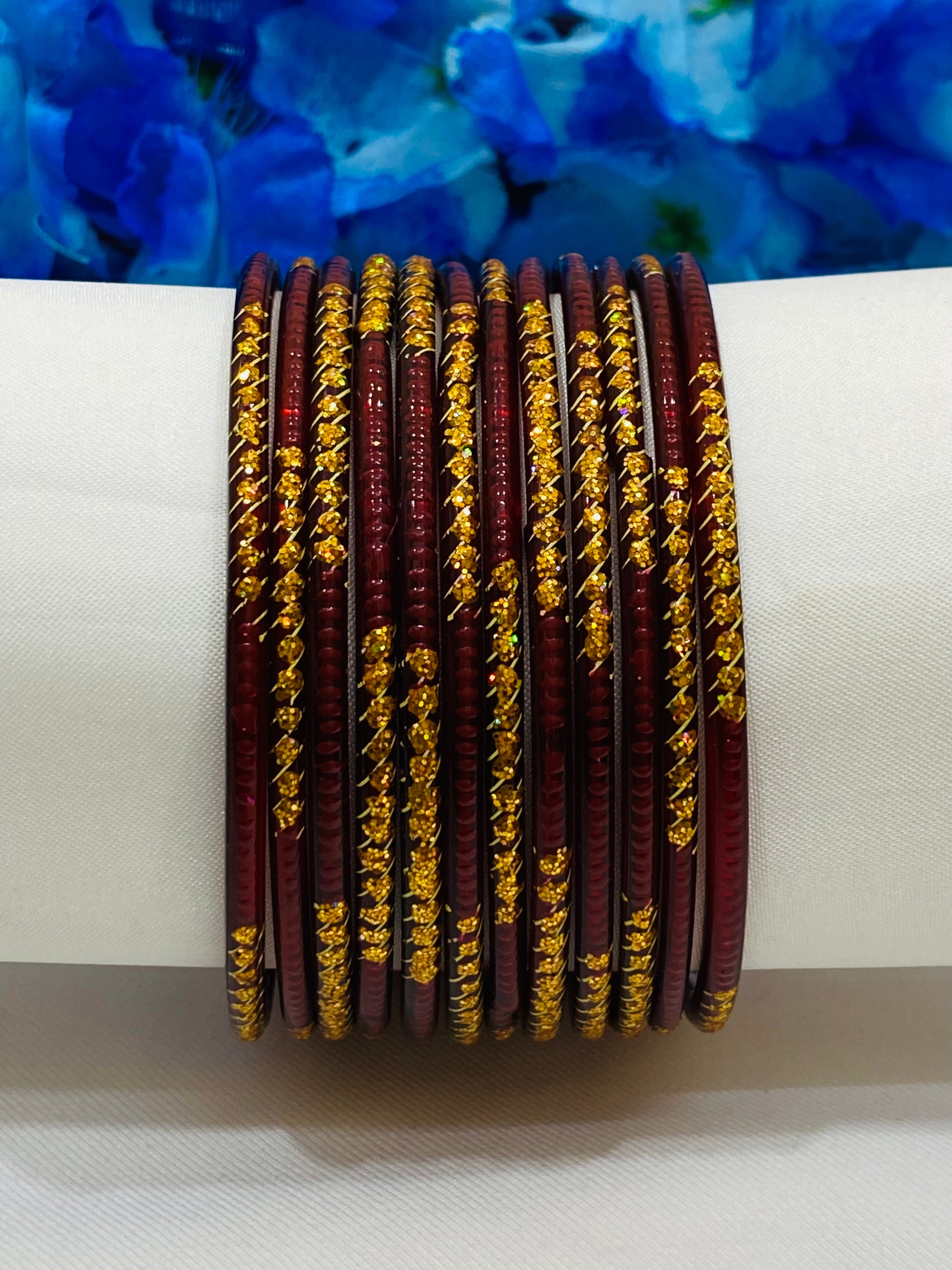 Maroon Color Traditional Glass Bangles For Women Near Me