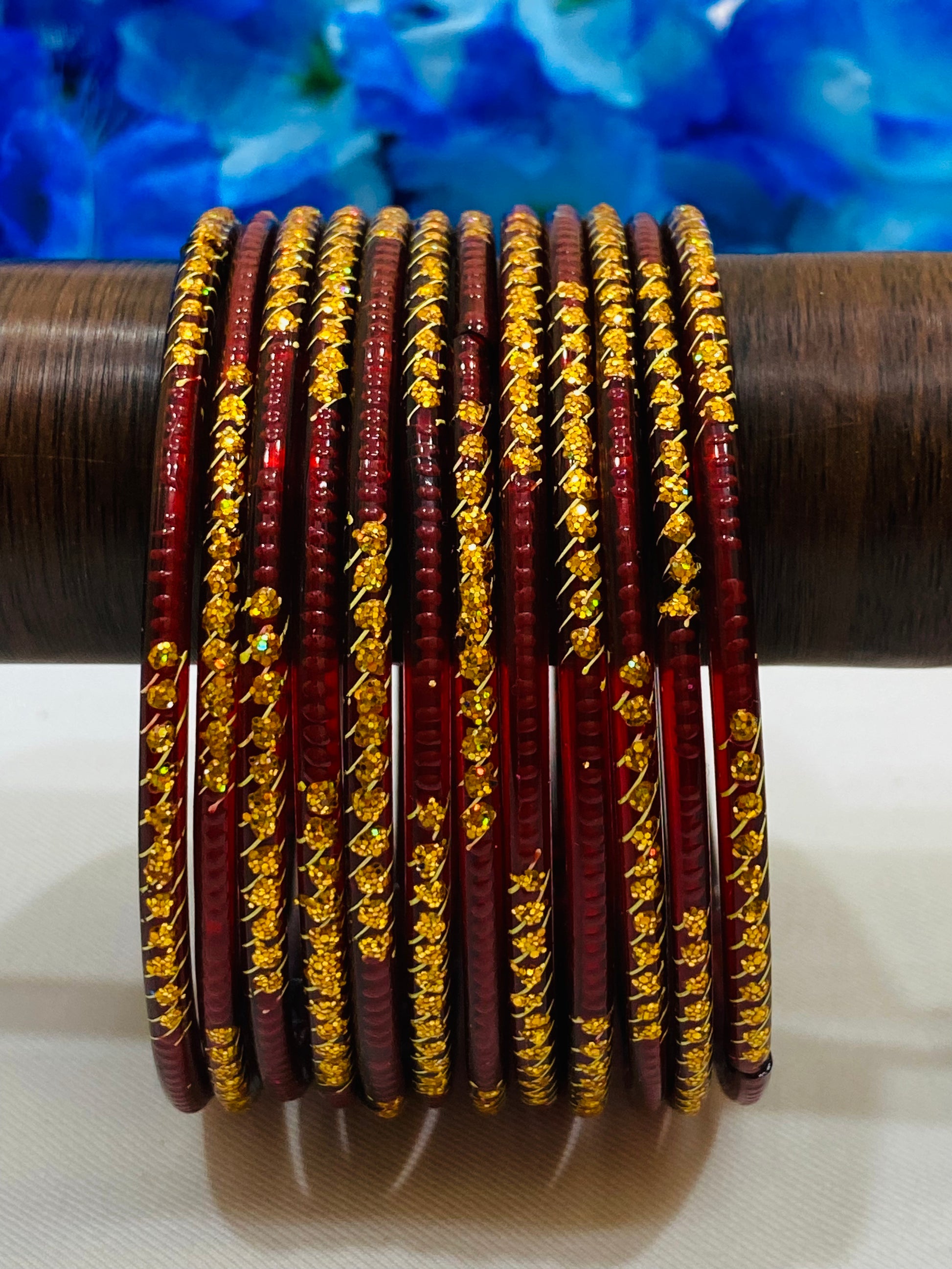 Charming Maroon Color Traditional Glass Bangles In Suncity
