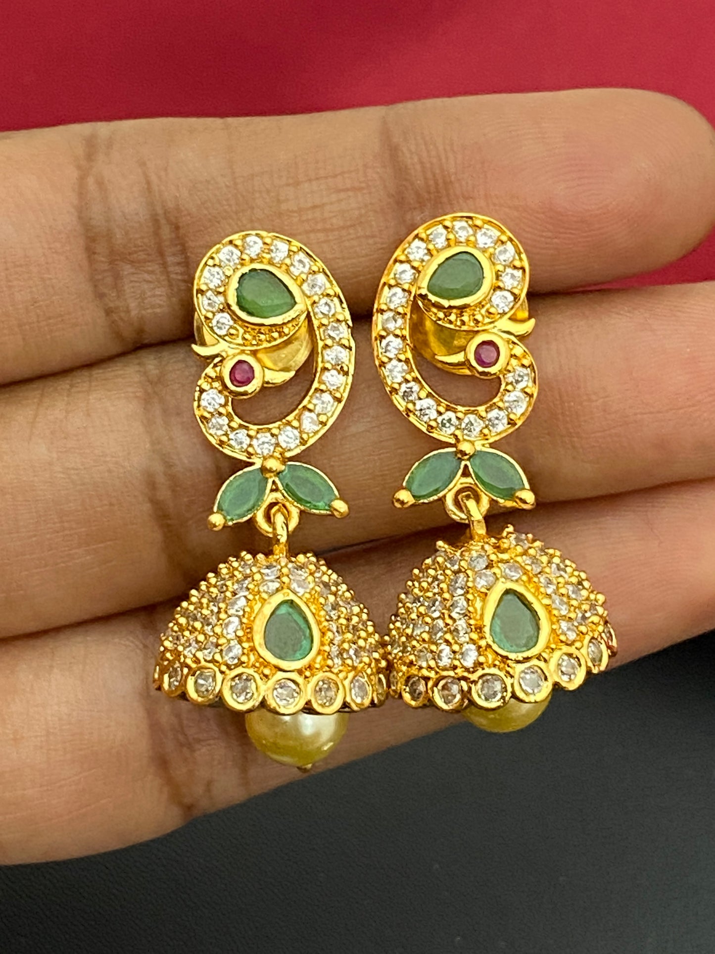 Charming Gold plated peacock Earringa Near Me