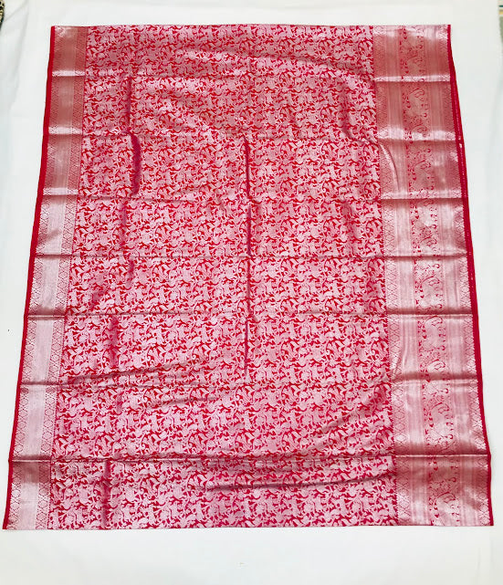 Alluring Red Color Silver Zari Work Saree For Women In Chandler