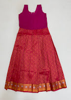 Green And Pink Color Art Silk Langa Set In Yuma