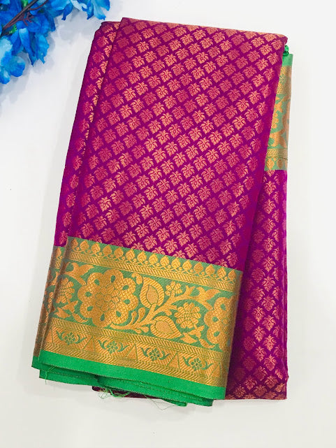 Ravishing Purple Color Blended Fancy Design With Soft Silk Saree
