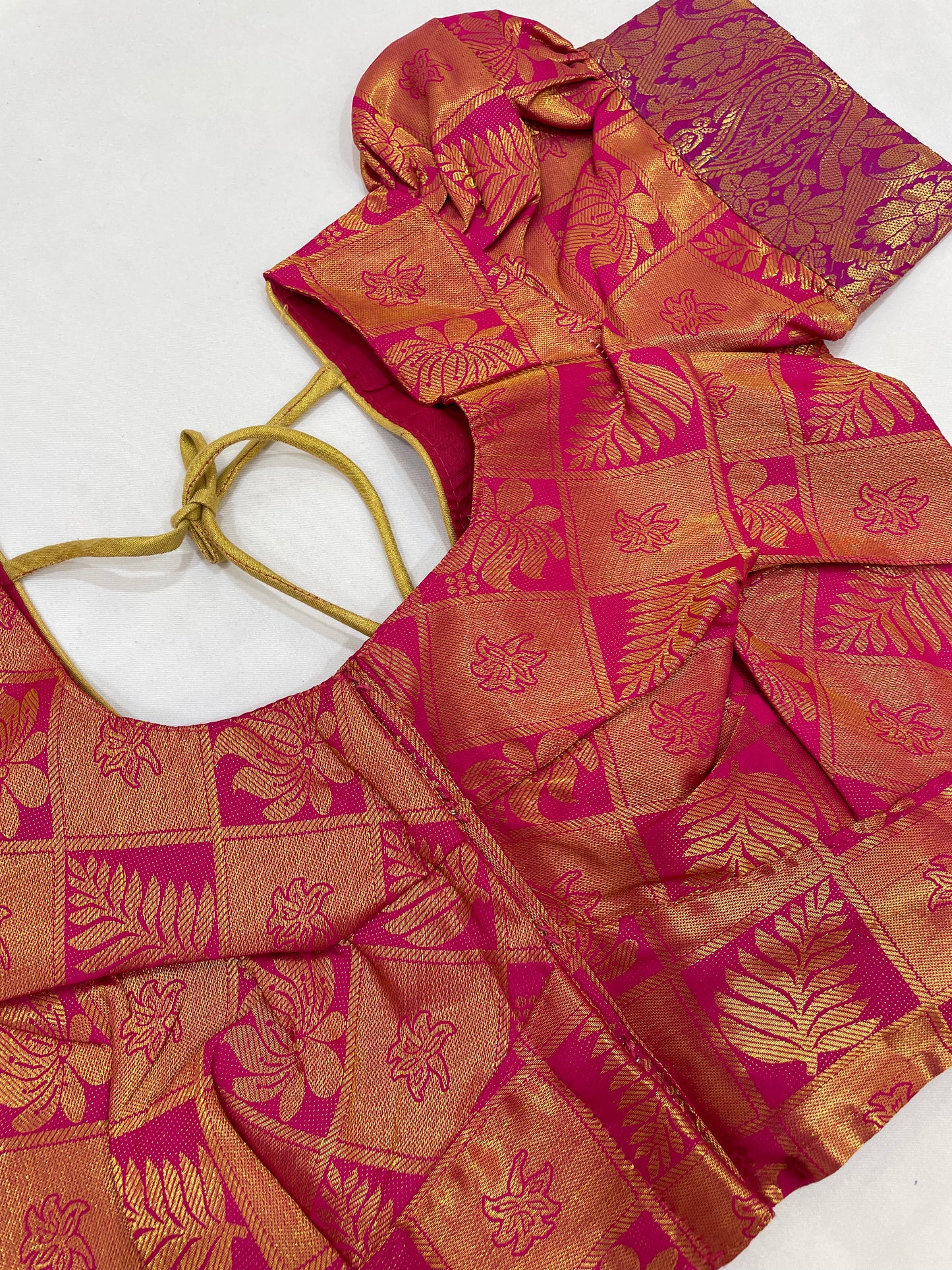 Pink Colored Art Silk Half Saree Set With Zari Work In Suncity