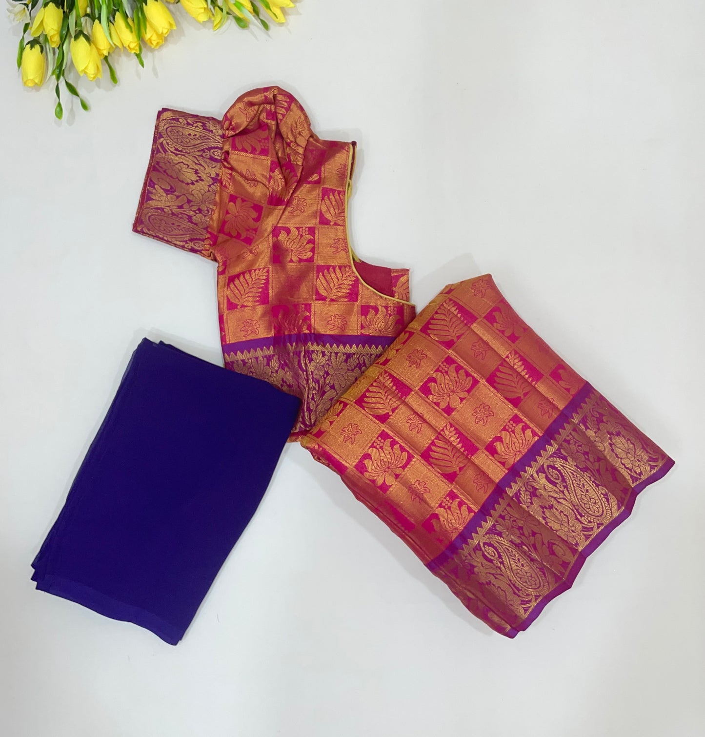 Attractive Pink Colored Art Silk Half Saree Set With Zari Work Near Me