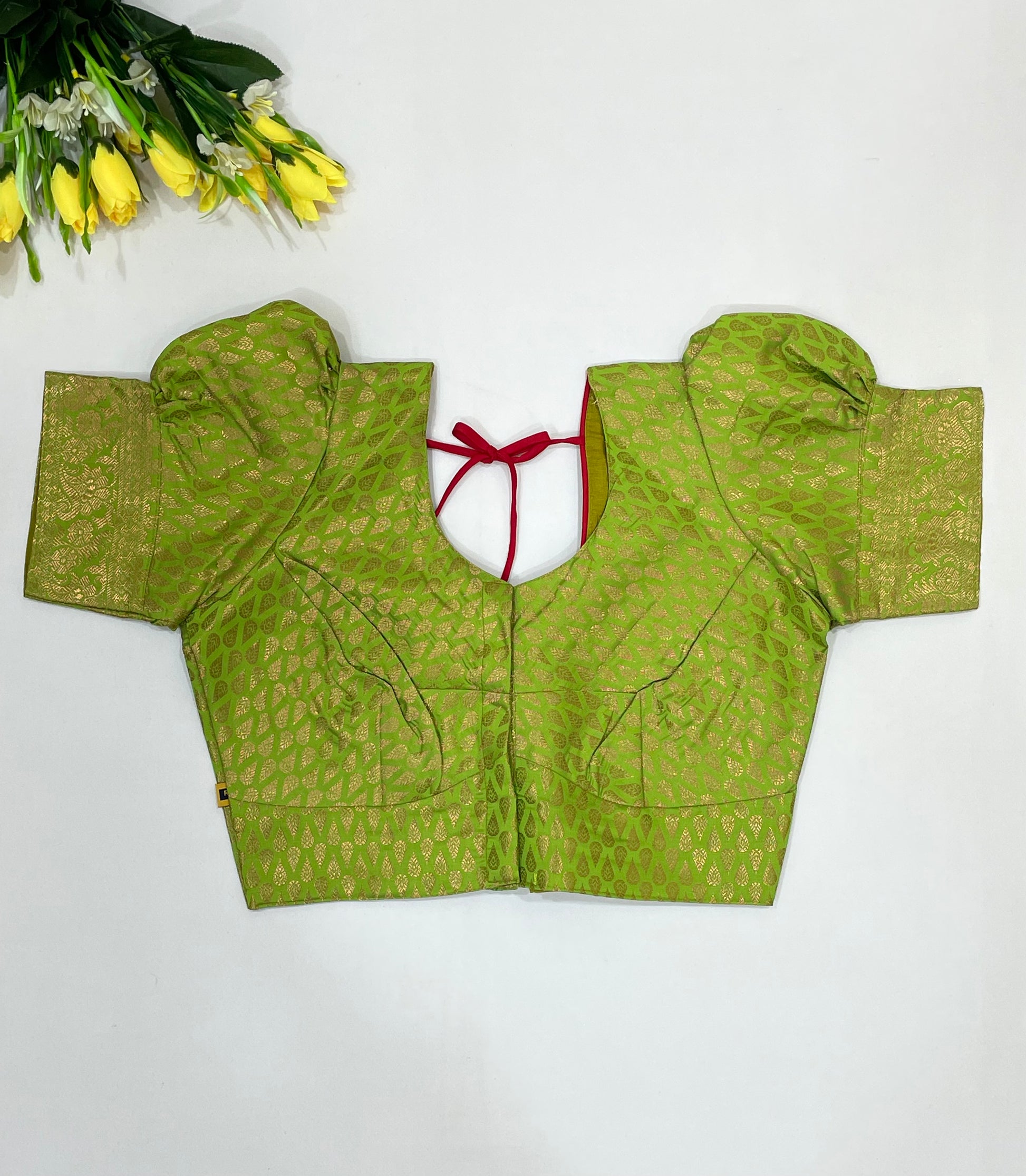 Green Colored Art Silk Half Saree Set In Yuma