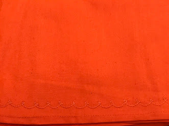 Fabulous Orange Color Women's Pure Cotton Readymade Petticoat With Sequins Thread Work For Saree