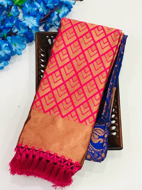 Appealing Blue Color Peacock Design With Art Silk Saree Near me