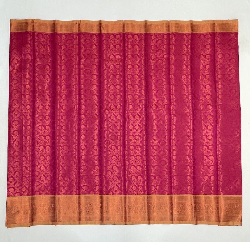 Pink Color Art Silk Saree With Silver Zari Work In Suncity