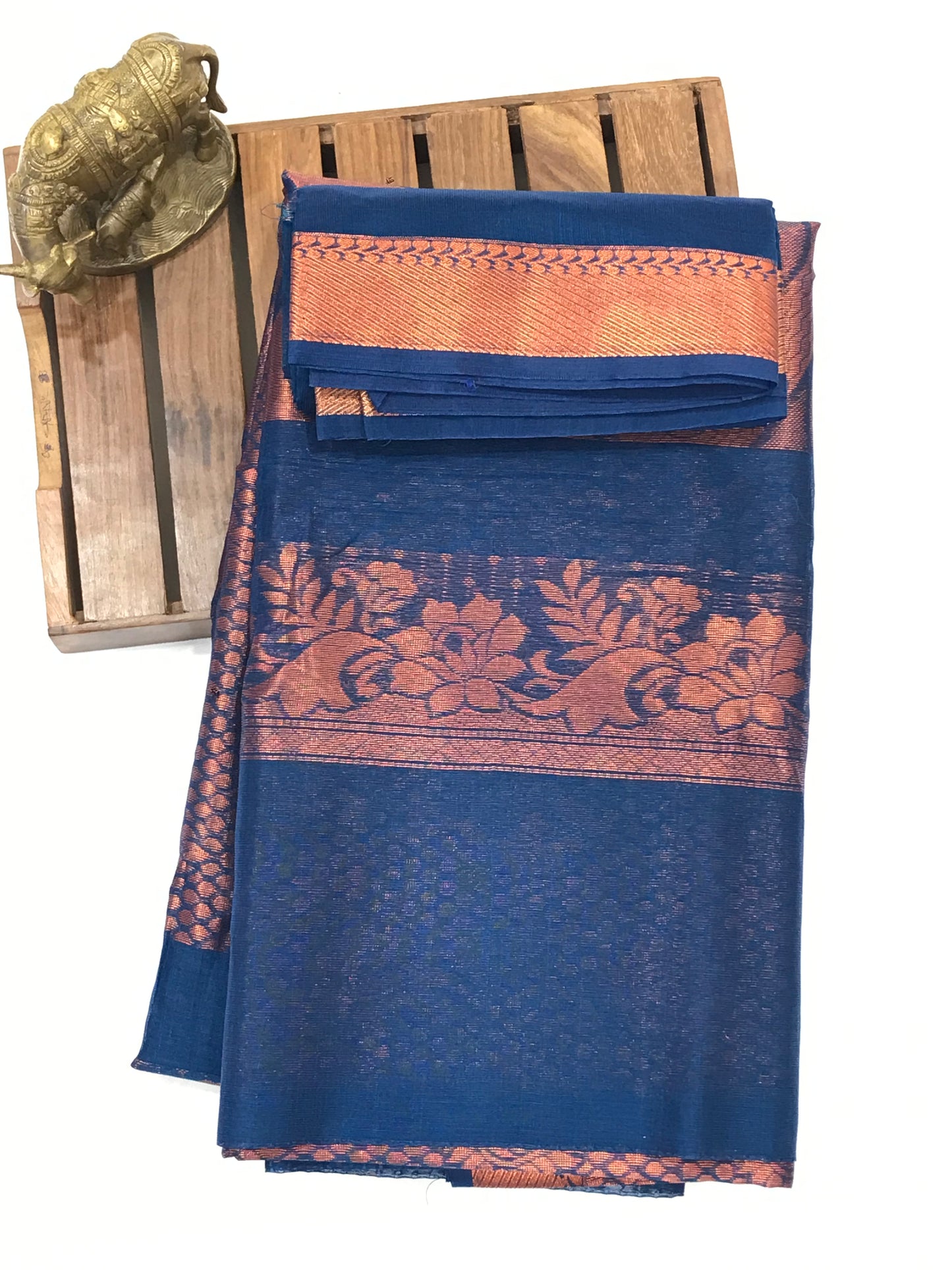 Blue Color Pure Kanchi Silk Saree For Women Near Me