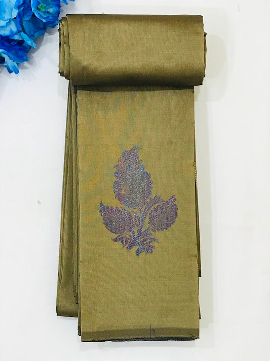 Beautiful Olive Green Color Kanchi Soft Silk Saree