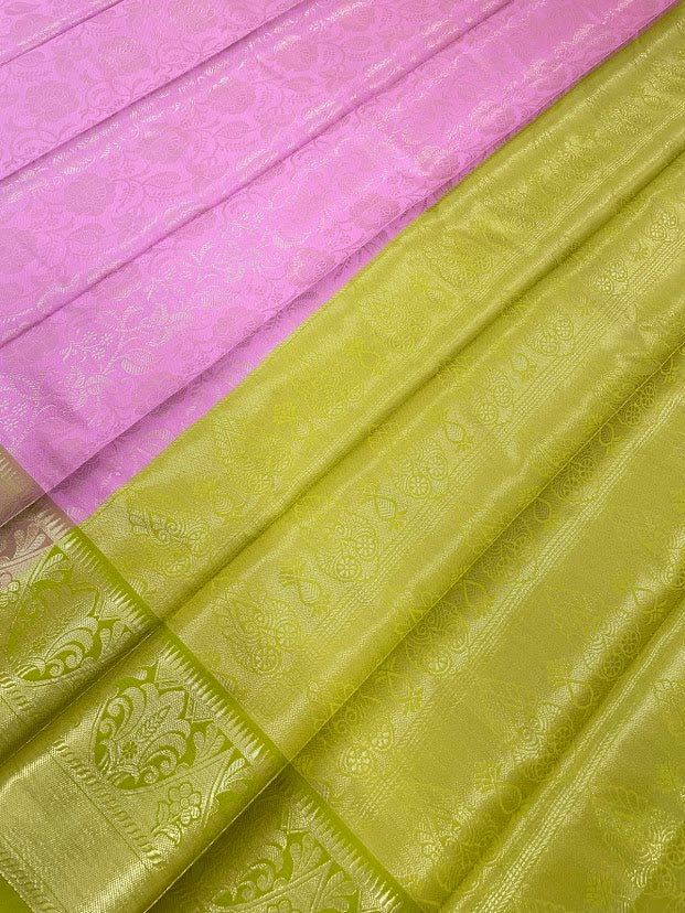 Pink Color Art Silk Saree With Silver Zari Work In Suncity