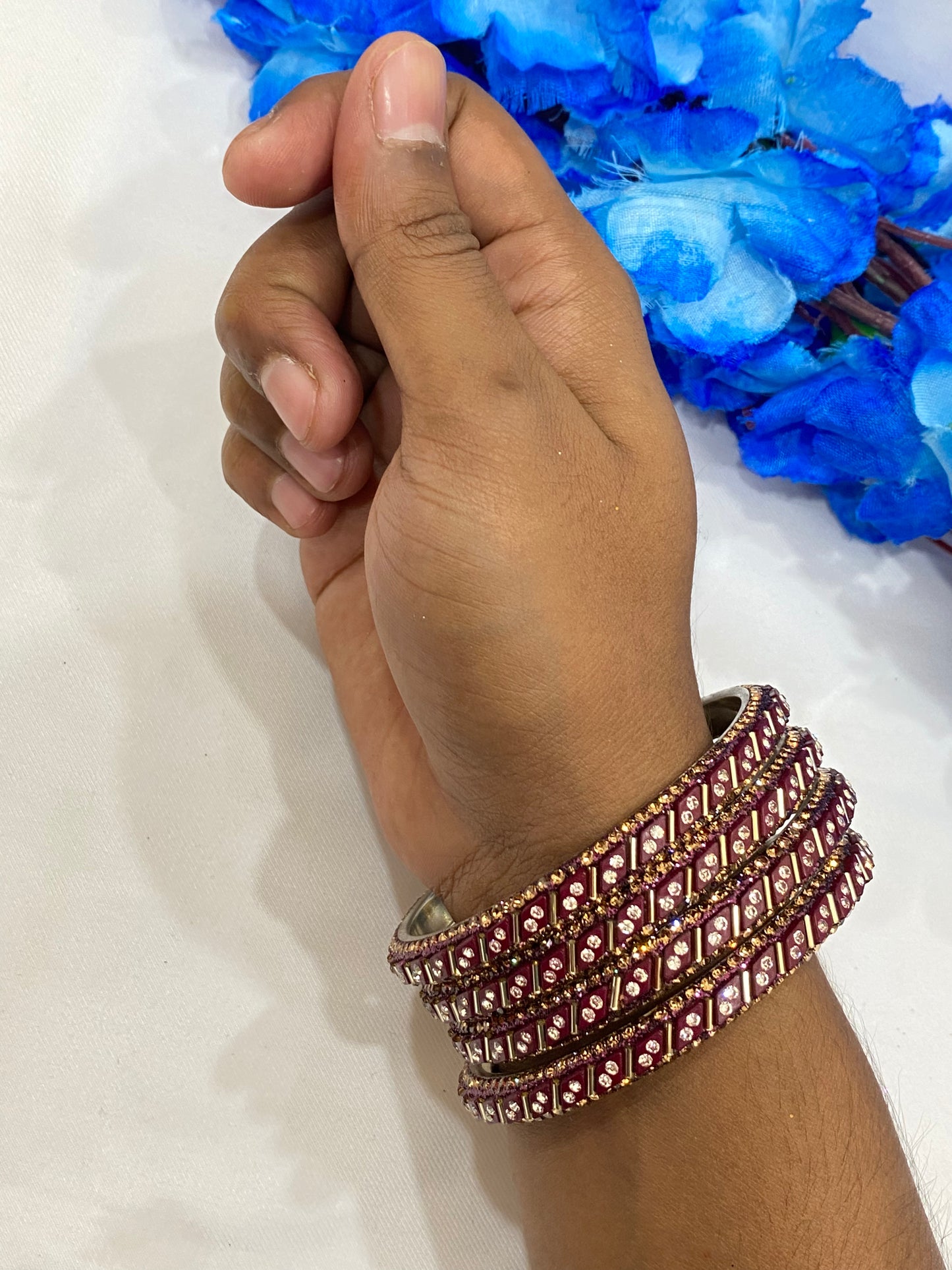Alluring Brown Color Bangles With Stone In USA
