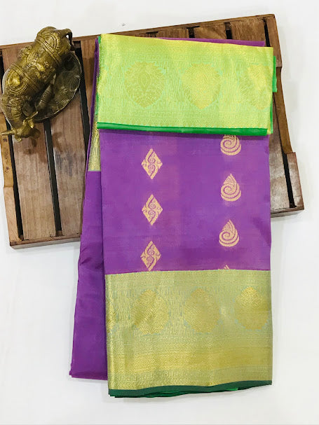 Exquisite light Purple Color Pure Kanchi Silk Saree With Gold Zari Work In Near Me