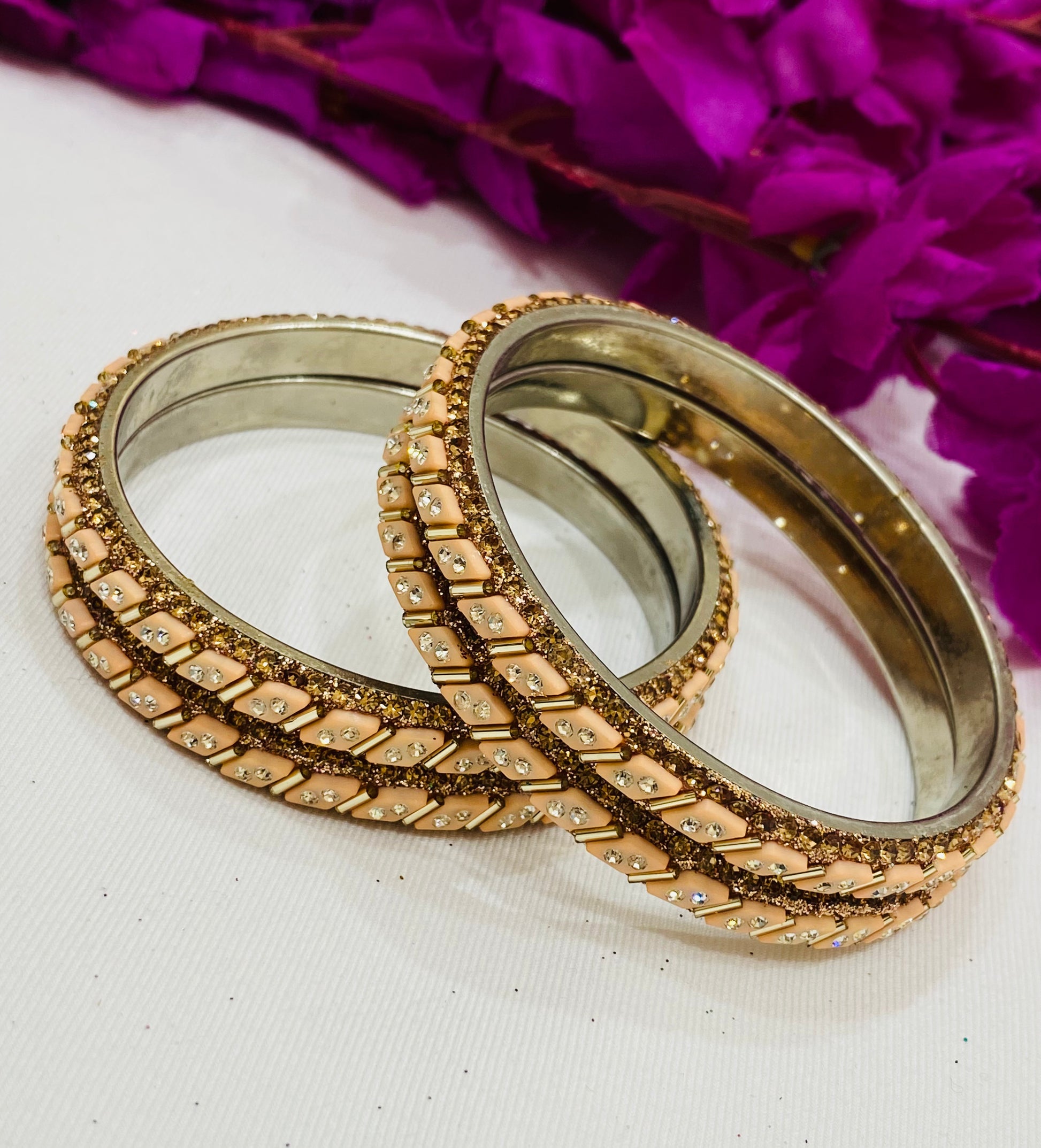 Appealing Peach Color Metal Bangles In Yuma