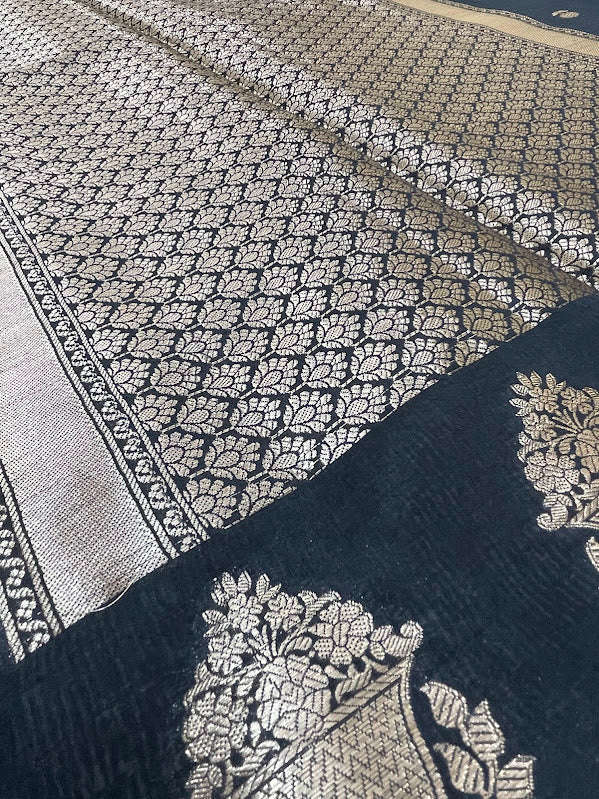 Black Color Cotton Saree In Peoria