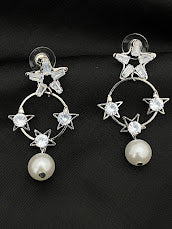 Lovely Alluring Circle Star Design Earrings