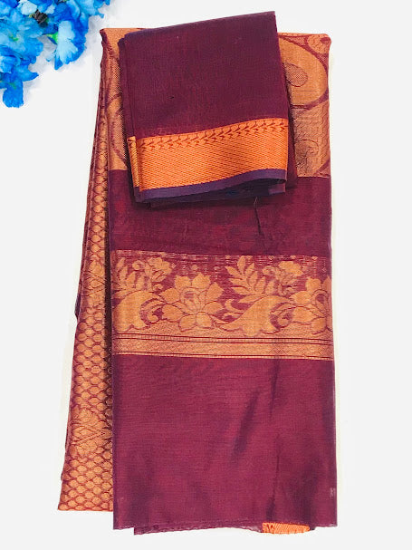 Gorgeous Maroon Color Pure Kanchi Silk Saree With Full Zari Work For Women