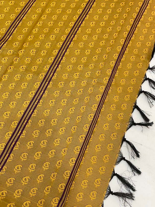Dark Purple Color Pure Kanchi Silk Zari Border Work Saree