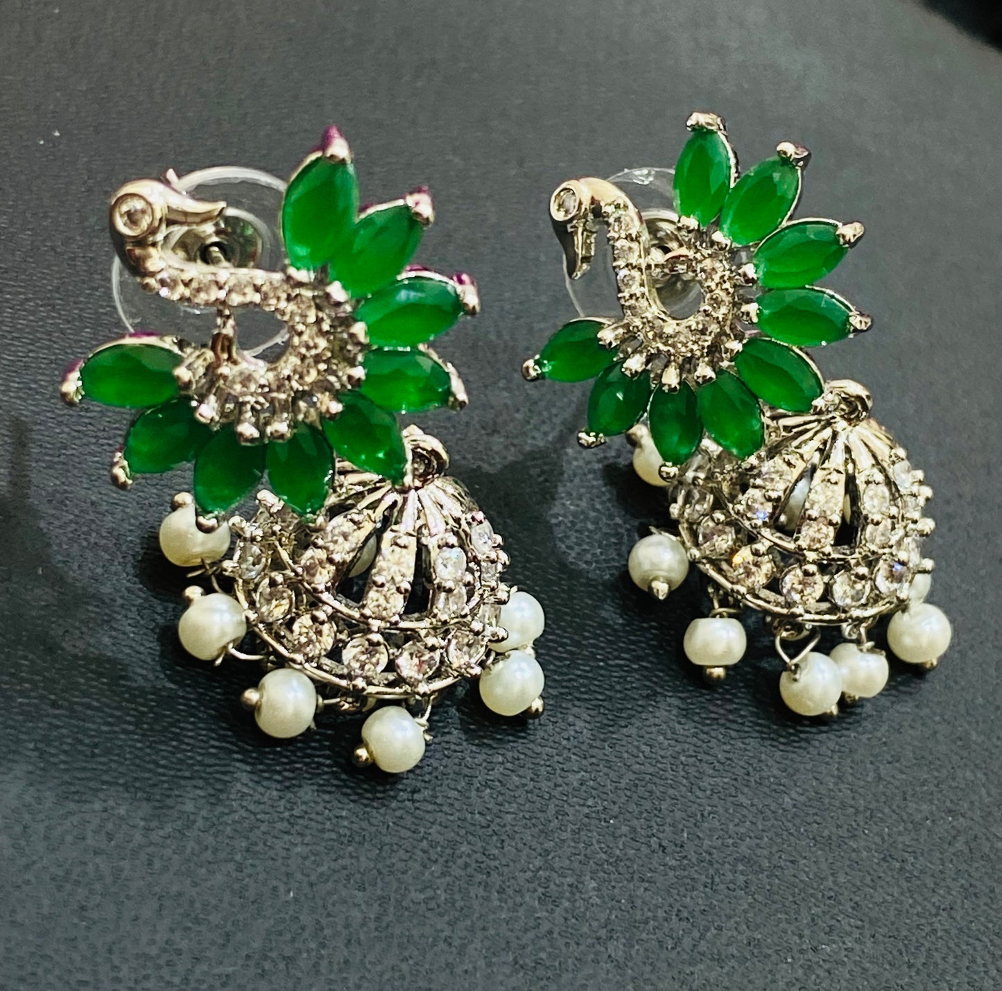 Peacock Design American Diamond Earrings In USA