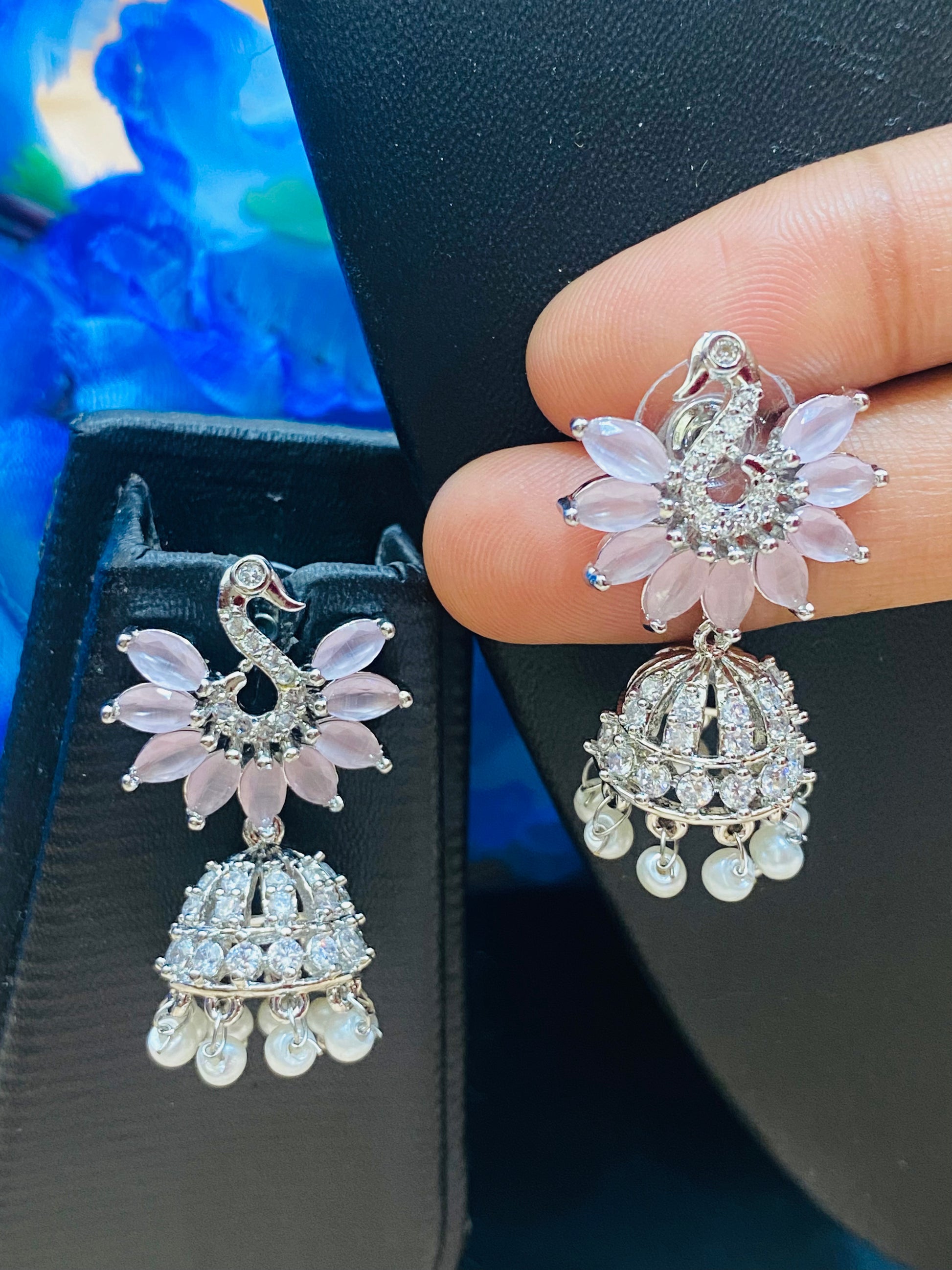 American Diamond Jhumka Earrings In Tucson