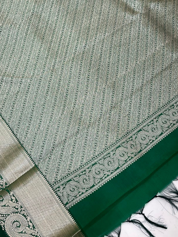 Peach Color Pure Kanchi Silk Gold Zari Work Saree