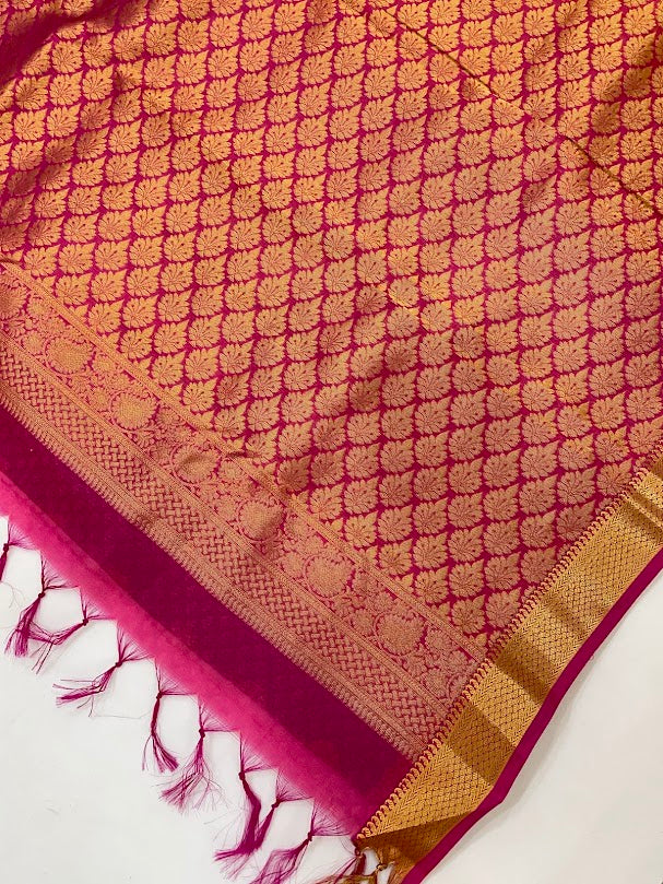 Peacock Blue Kanchi Silk Gold Zari Work Saree