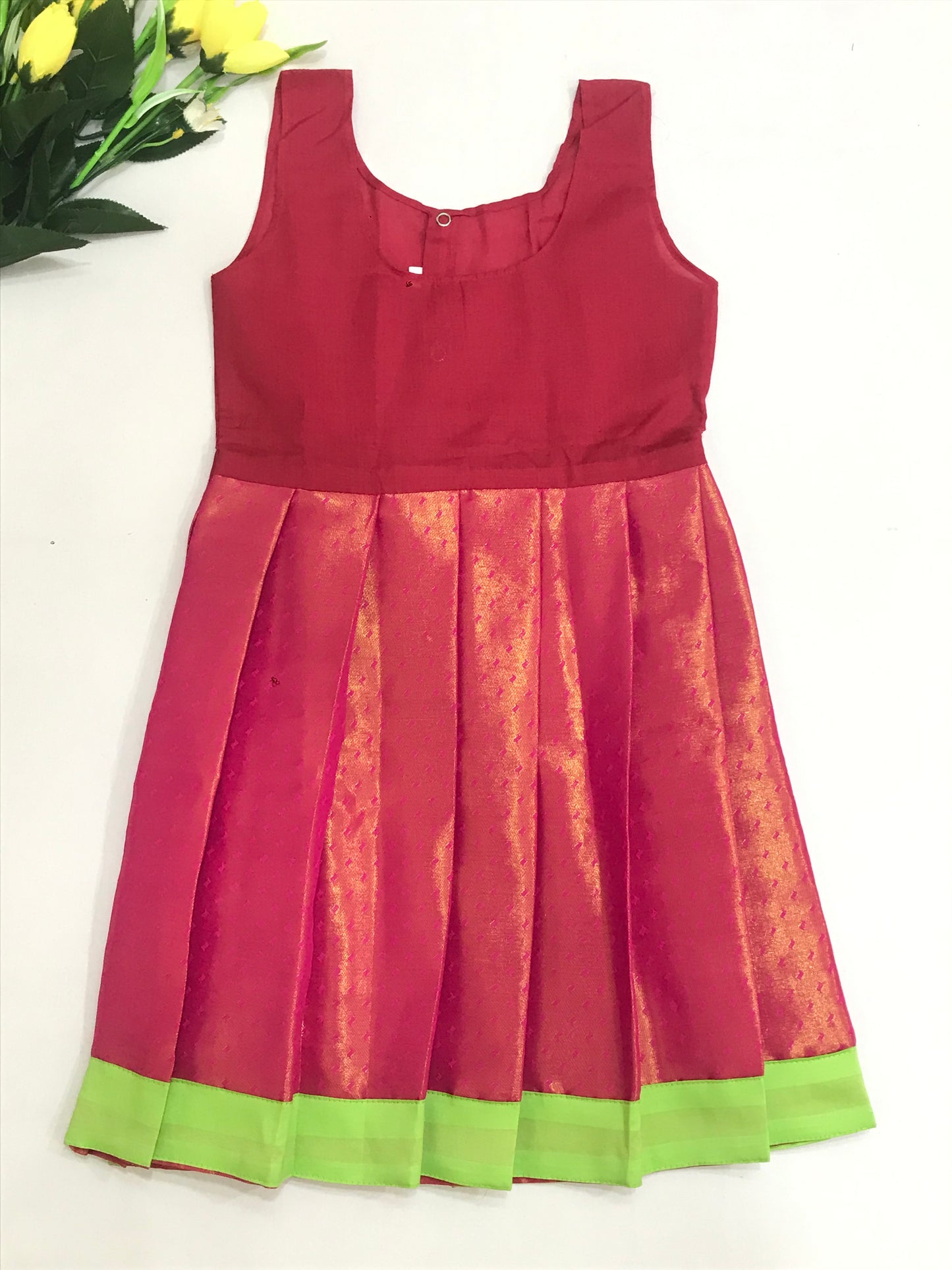 Green Color Silk Langa Set In Peoria