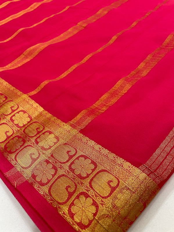 Pink Color Gold Zari Saree In Suncity