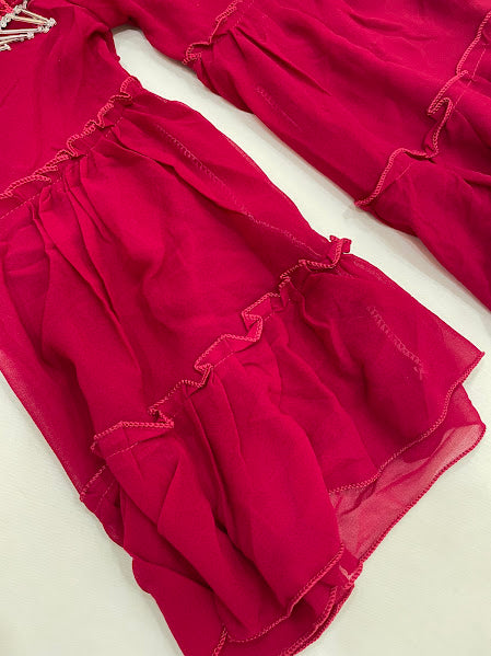 Dark Pink Color Sharara Set In Tempe