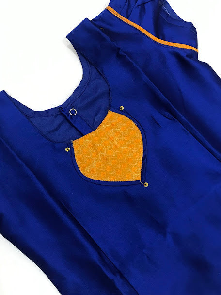 Royal Blue Color Silk Langa Set With Zari Work In Suncity