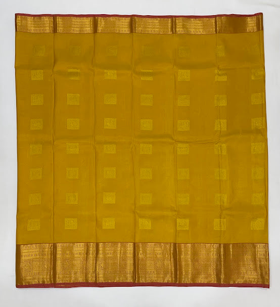 Pretty Mustard Yellow Color Pure Kanchi Silk Gold Zari Work Saree In Suncity