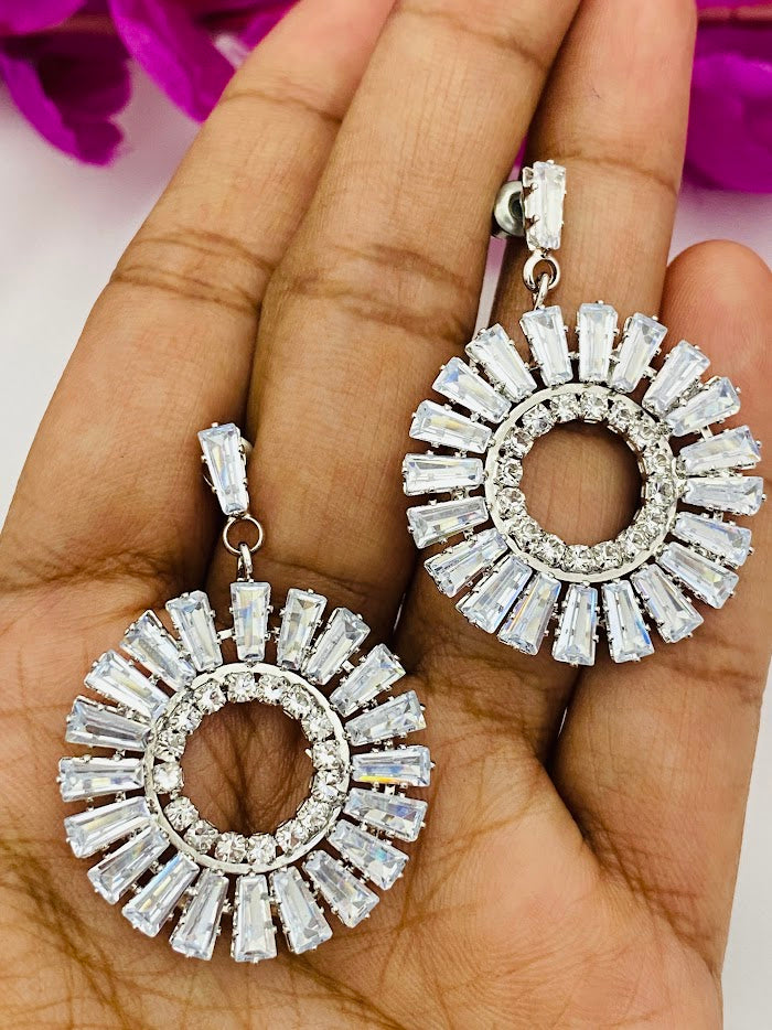 Appealing Oxidized White Stoned Earrings Near Me