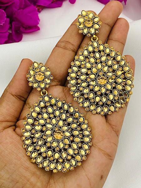 Alluring Antique Gold Round Drop Earrings Near Me