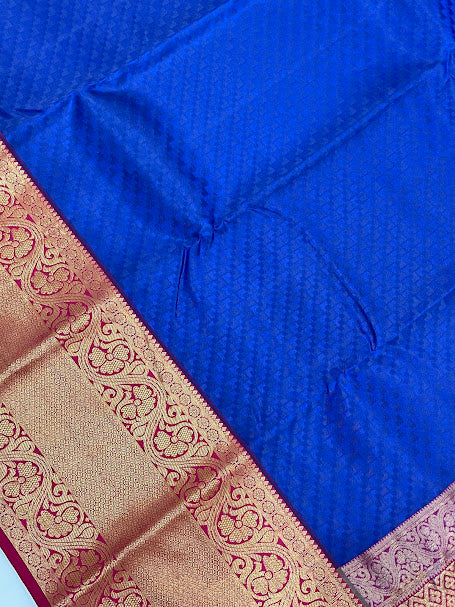 Navy Blue Color Pure Kanchi Silk Saree In Suncity